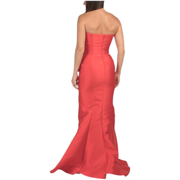 TERANI Strapless 3d Floral Mikado Gown - Picture 2 of 2